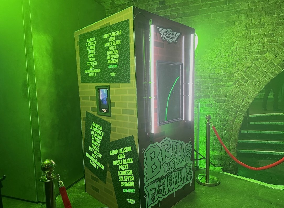 The Scribbler branded LED booth unit, Wingstop Bring The Flavour activation