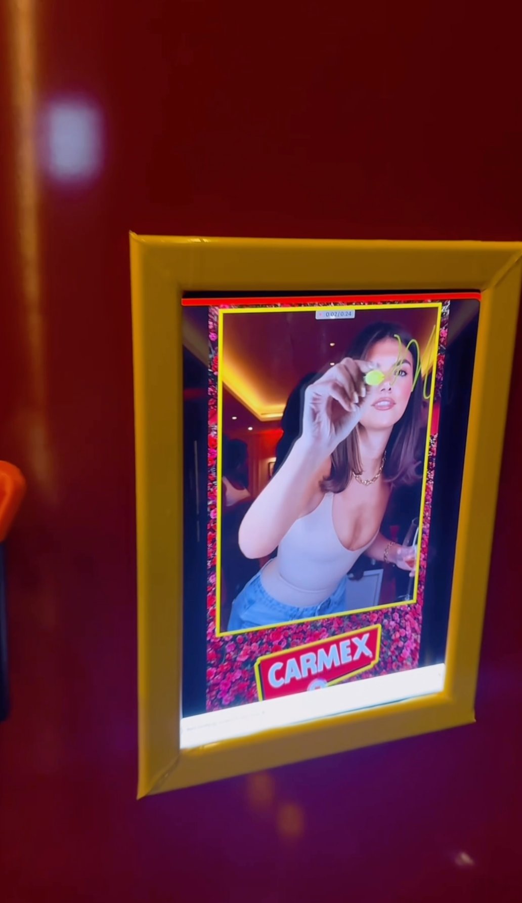 The Scribbler unit showing Samie Elishi's clip on the branded Carmex display